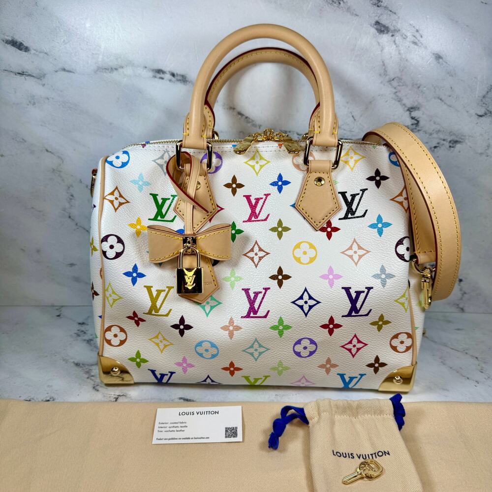 Louis Vuitton Murakami Speedy 25 bag Multicolor LV X TM monogram White Blanc